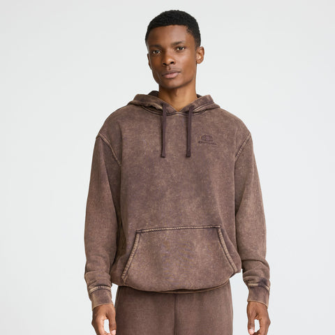 Champion Time Capsule Hoodie, Left Chest C" Champion Script Logo in Black Coffee