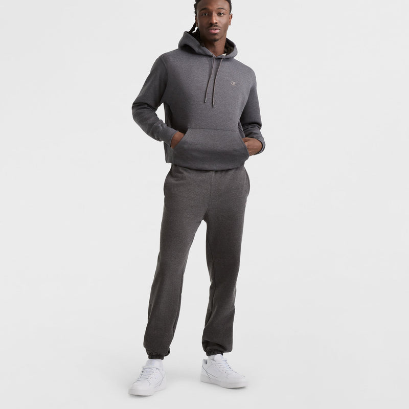 Champion Powerblend Hoodie, C Logo/Relaxed Hem Sweatpants Set in S