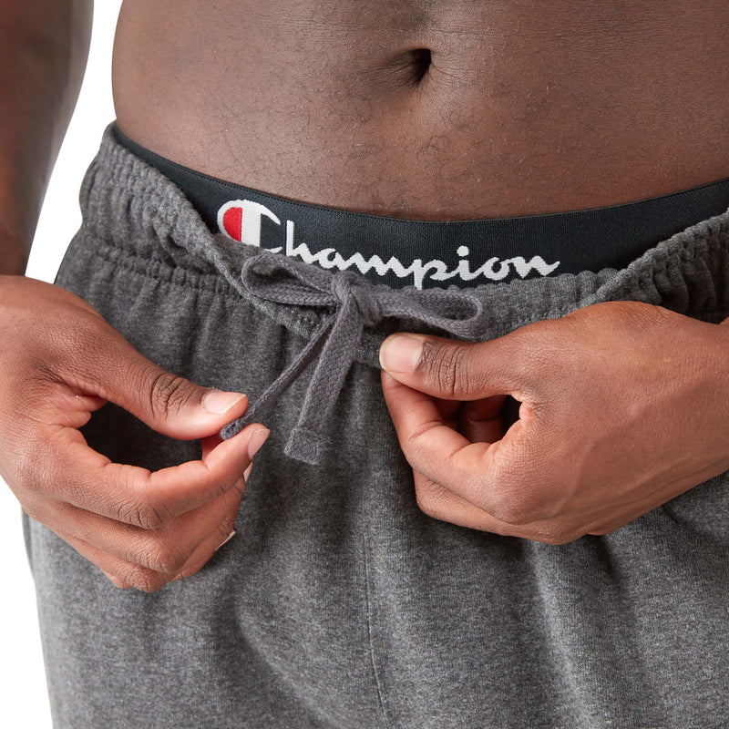 Champion Powerblend Joggers, C Logo in Granite Heather