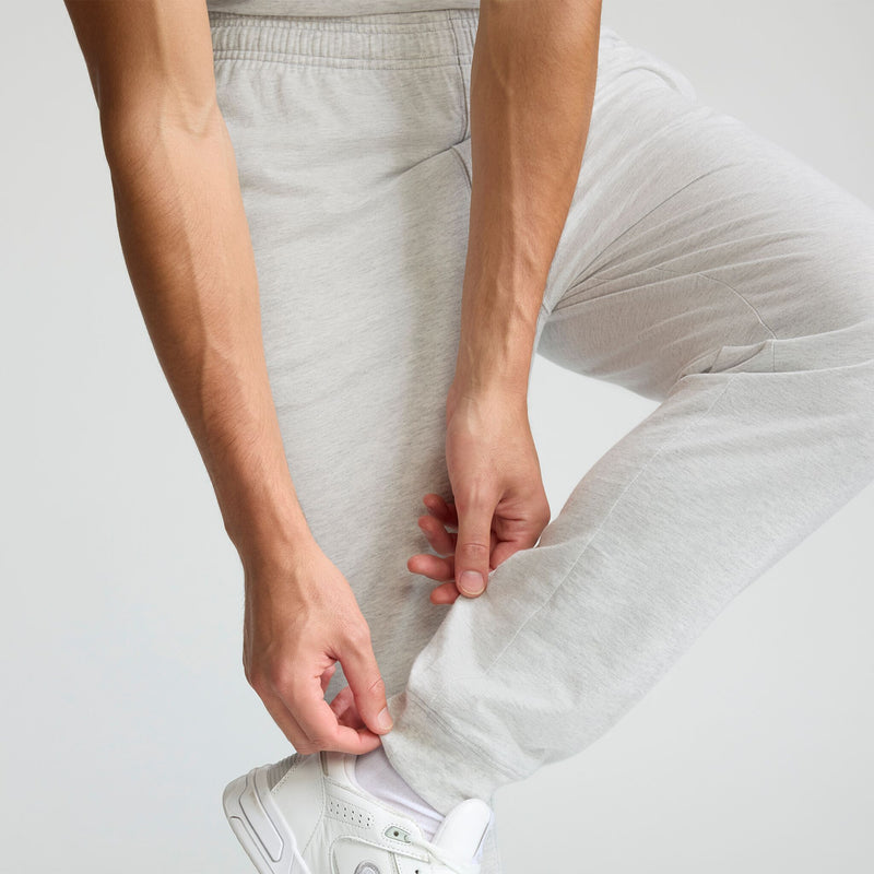 Champion Lightweight Lounge Joggers, C Logo in Platinum Silver Heather