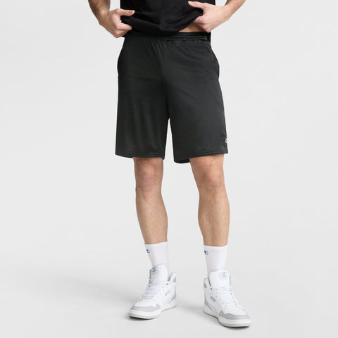 Champion 9" Classic Mesh Shorts, C Logo in Black