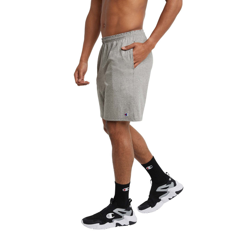 Champion 9" Lightweight Lounge Shorts, C Patch Logo in New Manhattan Mist Heather
