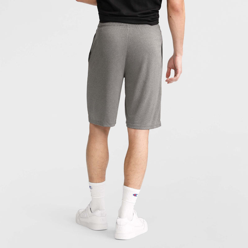 Champion 9" Lightweight Lounge Shorts, C Patch Logo in Granite Heather