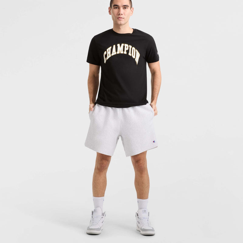 Champion 7" Reverse Weave Cut-Off Shorts, C Logo in New Manhattan Mist Heather