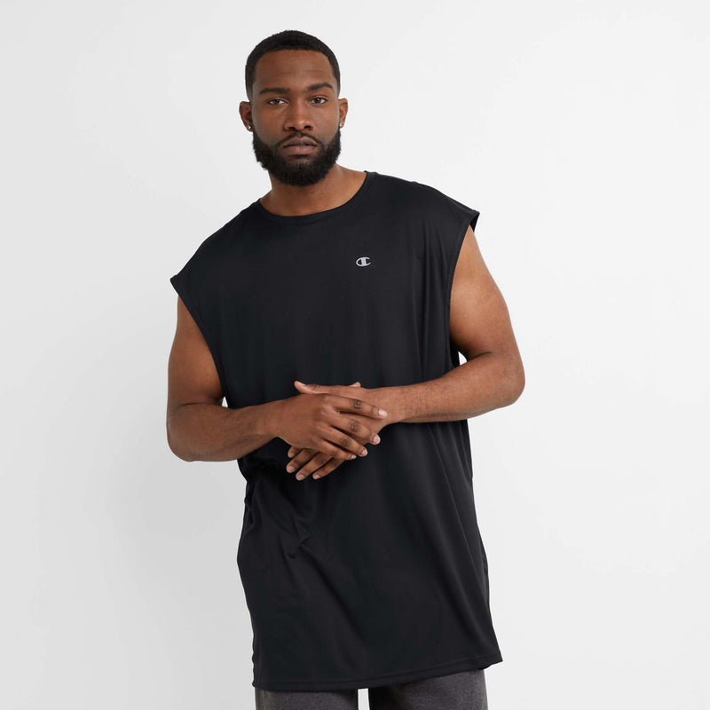 Champion Muscle Tank, Moisture Wicking, C Logo - Big & Tall in Black