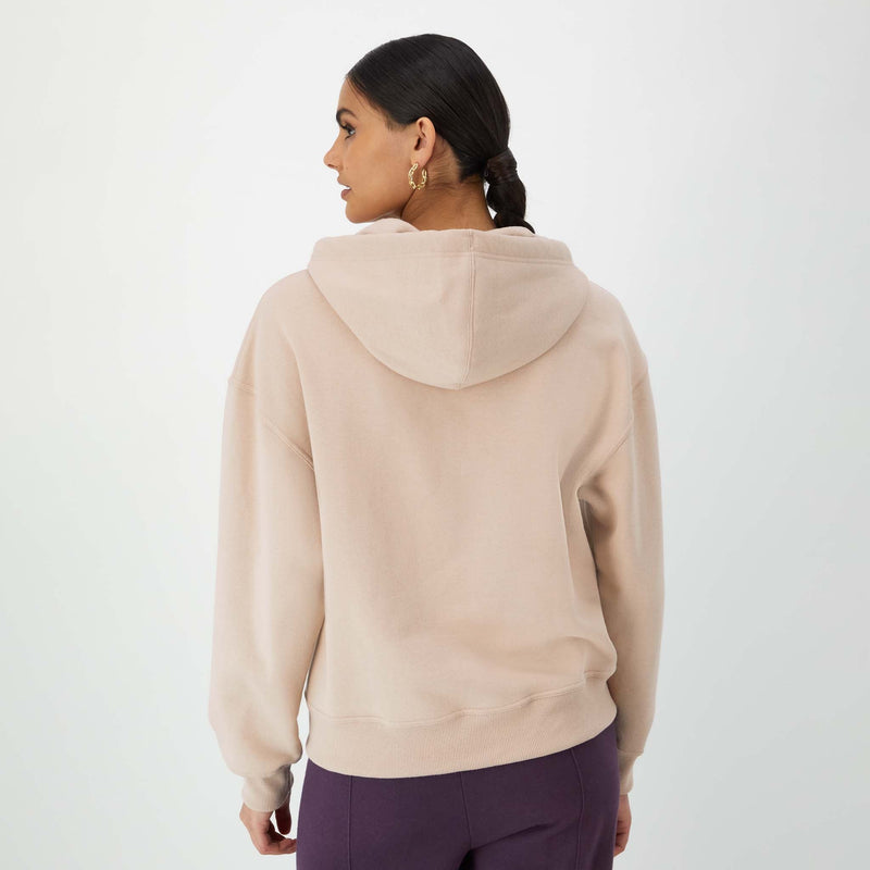 Champion Powerblend Zip-Up Hoodie, C Logo in Champagne Frost