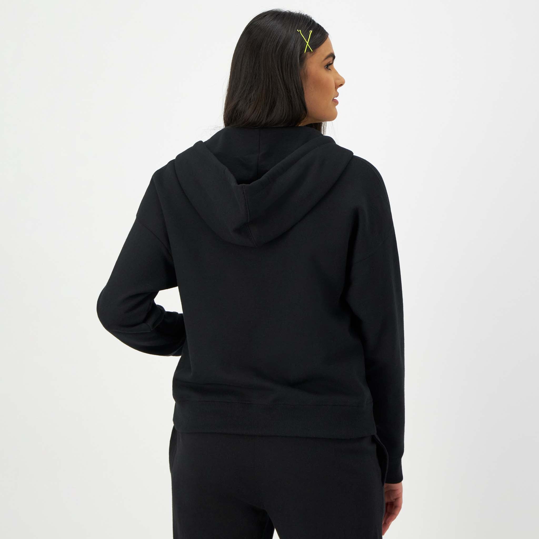 Champion Powerblend Zip-Up Hoodie, C Logo in Black