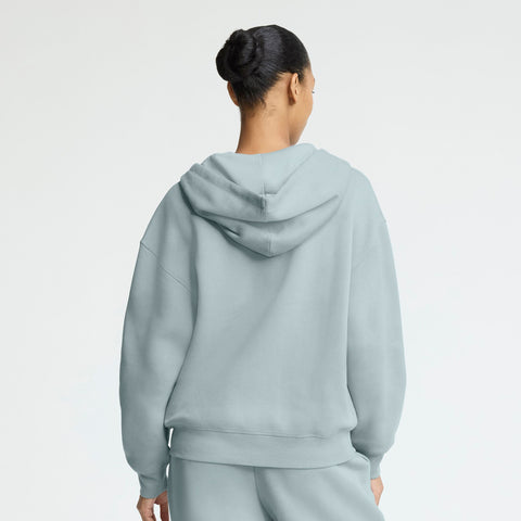 Champion Powerblend Zip-Up Hoodie, C Logo in Cloudy Blue