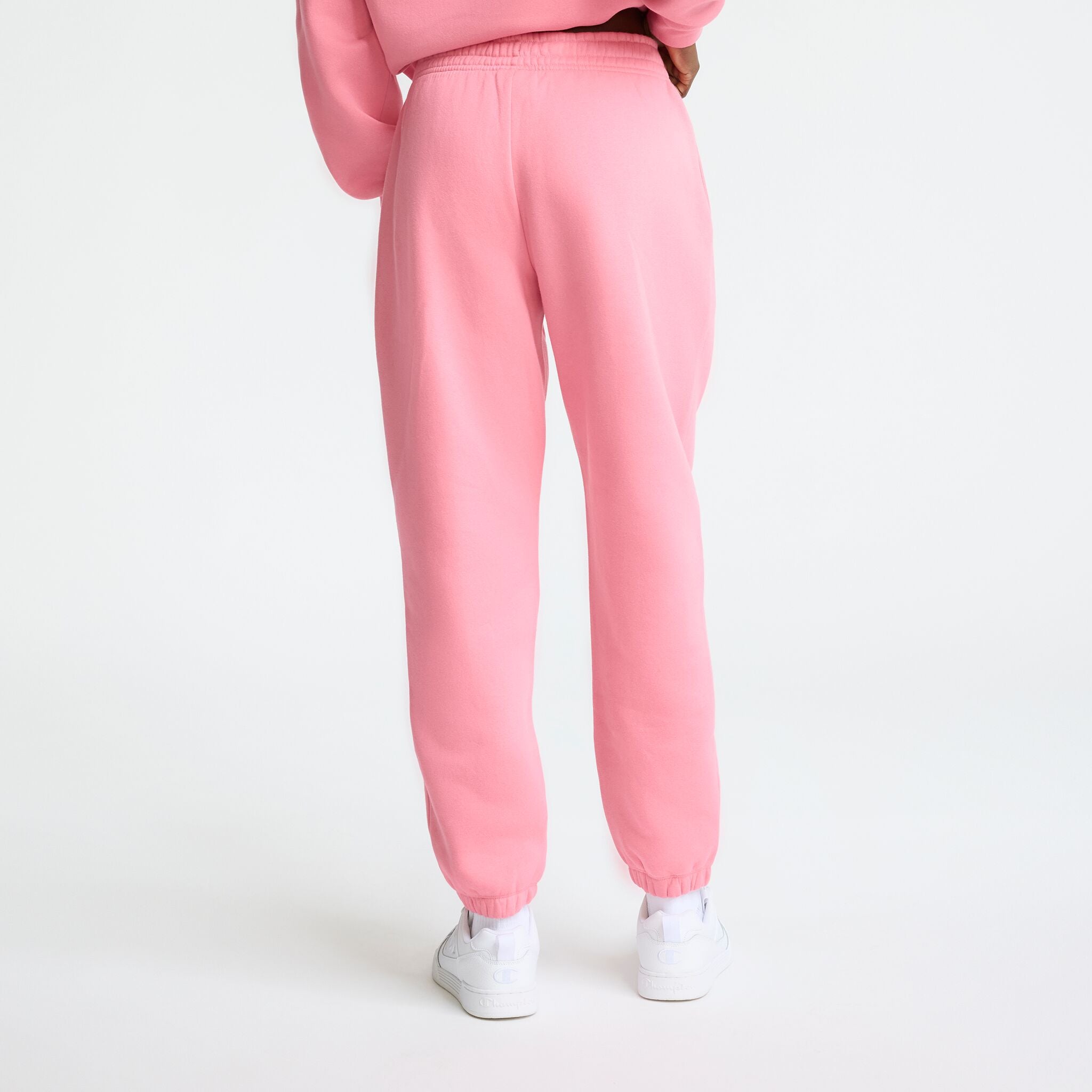 Champion Powerblend Oversized Sweatpants, C Logo in Bubblegum