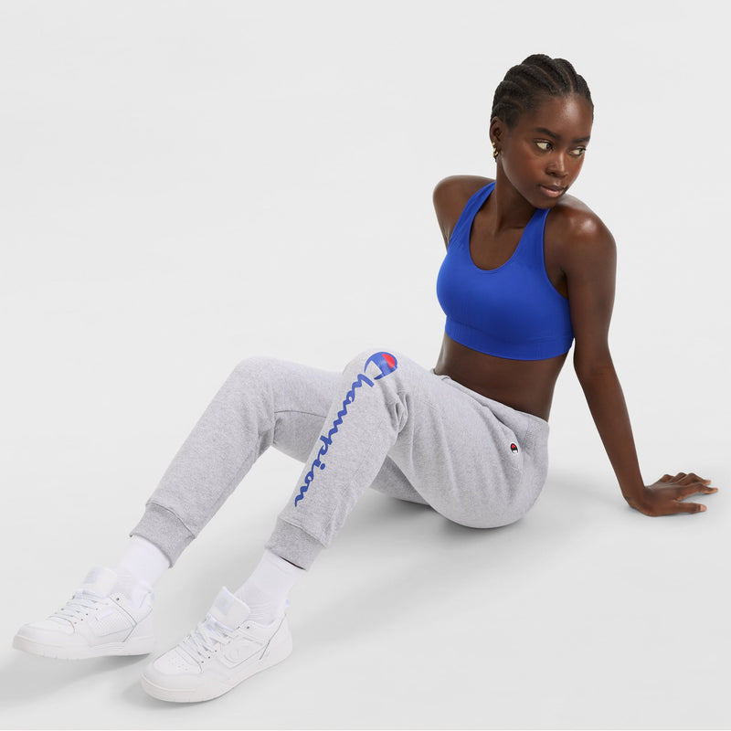 Champion Powerblend Joggers, Classic Script Logo in New Manhattan Mist Heather