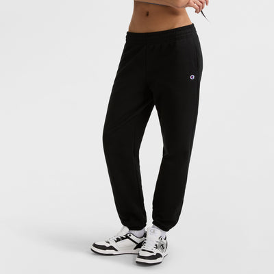 Champion Powerblend Oversized Sweatpants, C Logo in Black