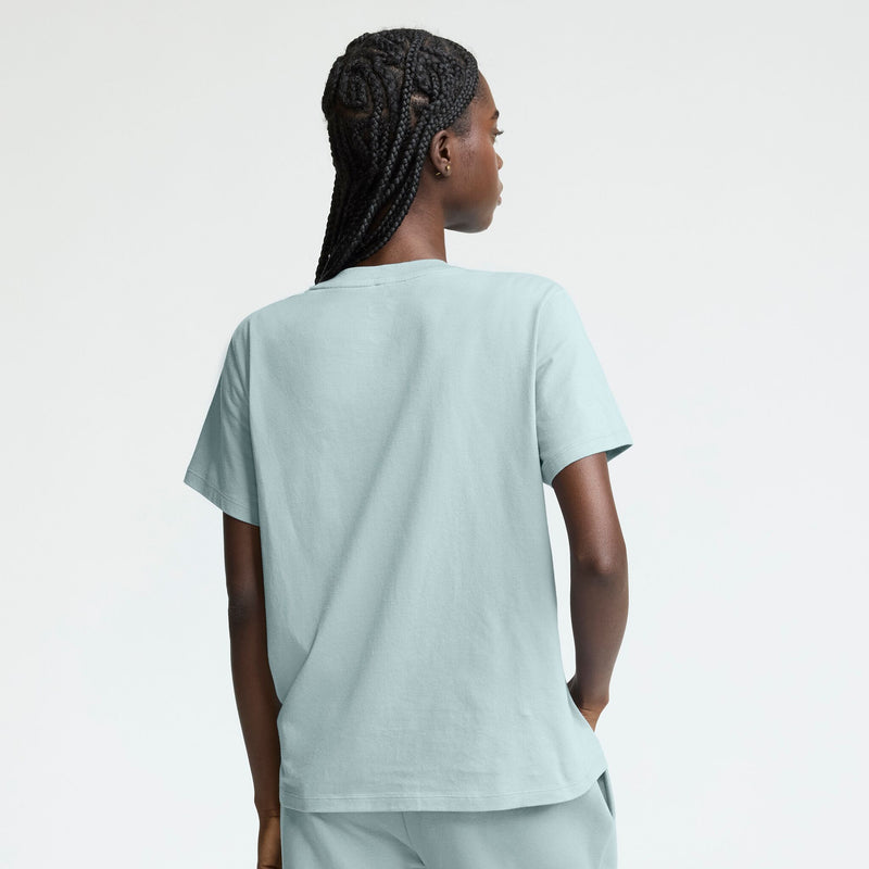 Champion Classic T-Shirt, Tonal Left Chest Script in Cloudy Blue