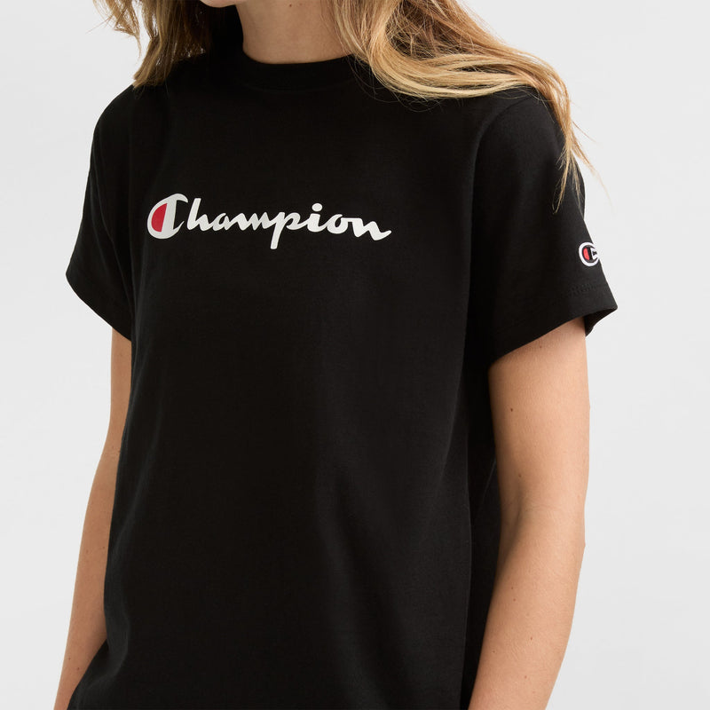 Champion Classic T-Shirt, Script Logo in Black