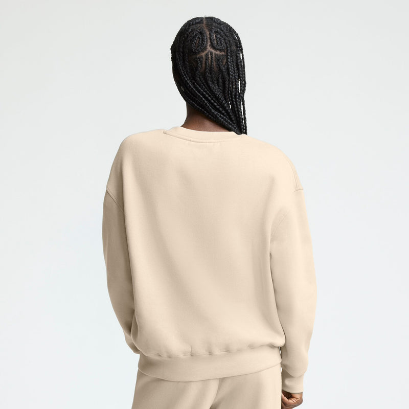 Champion Powerblend Crewneck, Small "C" in Champagne Frost