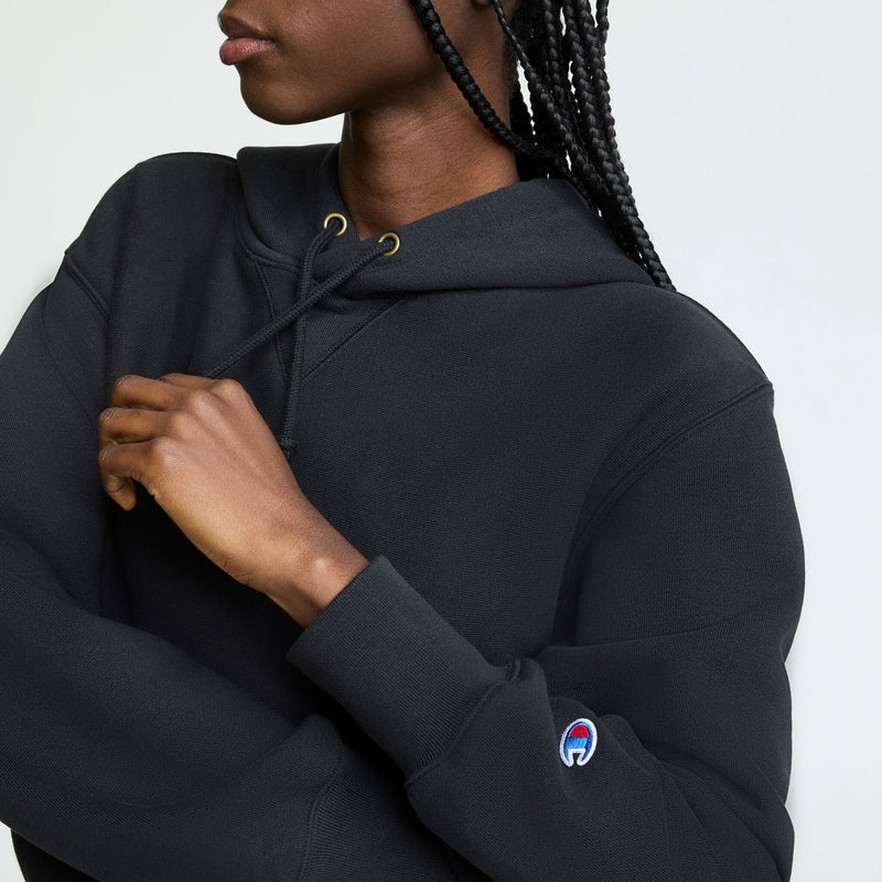 Champion Essentials Reverse Weave Hoodie Sweatshirt in Black