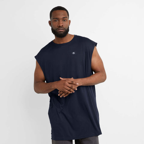 Champion Muscle Tank, Moisture Wicking, C Logo - Big & Tall in Navy